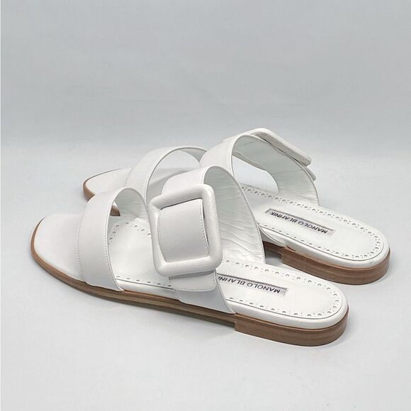 Manolo Blahnik Tituba Leather Buckle Sandals size 40 - Picture 8 of 12